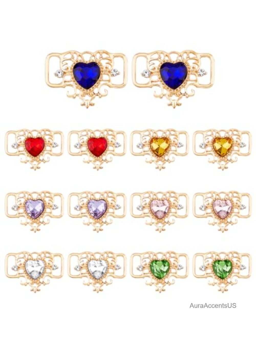 Rhinestone Shoelace Charms Alloy Sneaker Lace Clips Bling Shoe Accessories